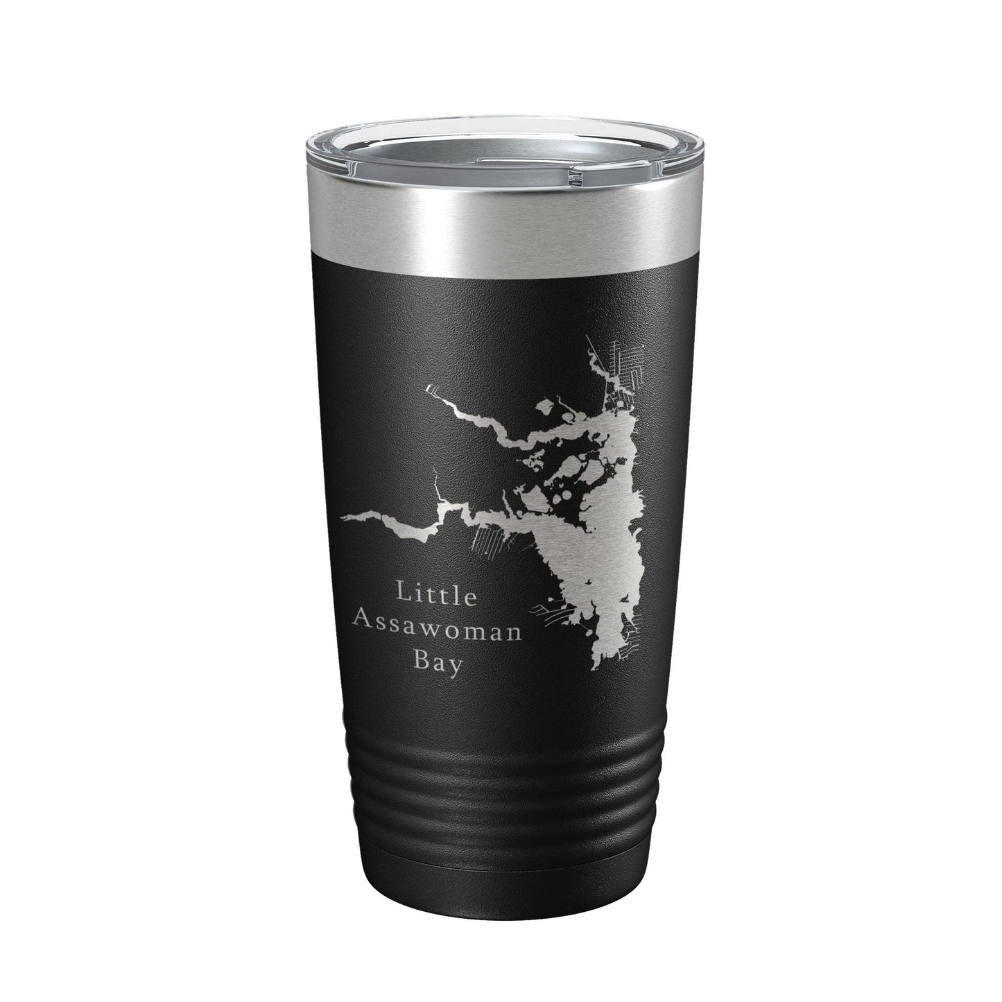 Little Assawoman Bay Tumbler Lake Map Travel Mug Insulated Laser Engraved Coffee Cup Delaware 20 oz-0