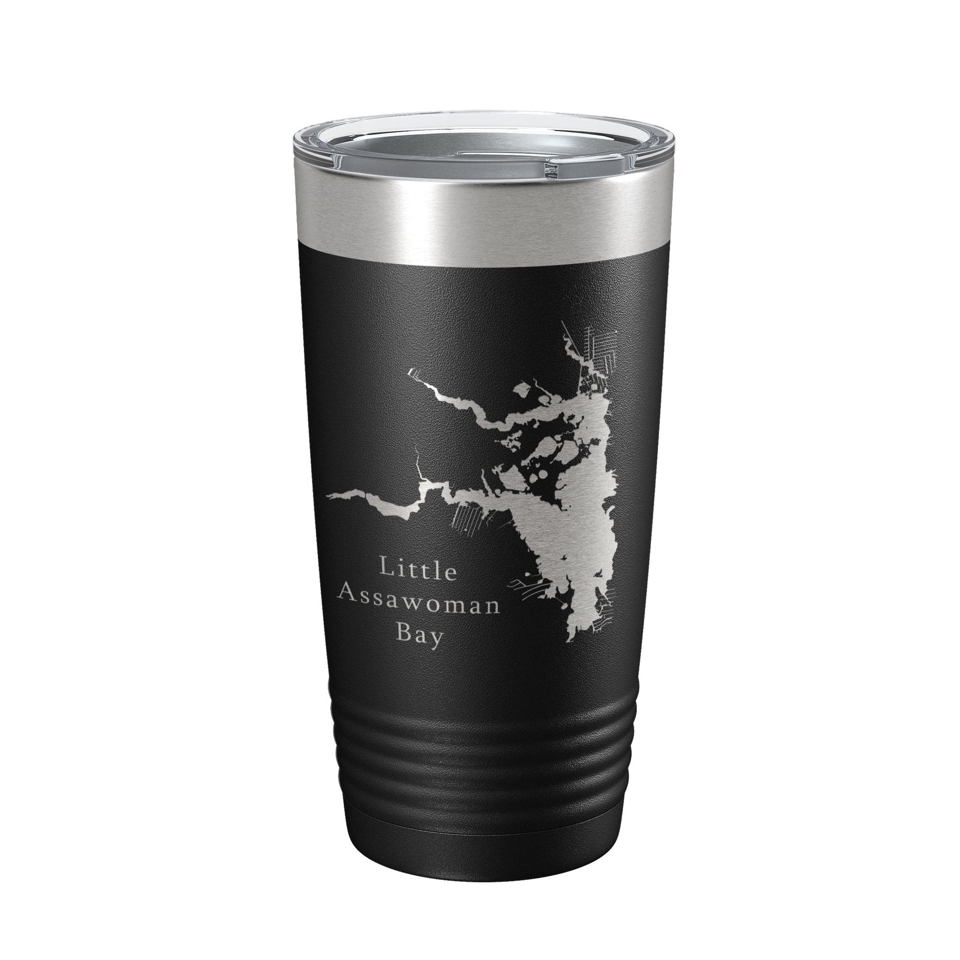 Little Assawoman Bay Tumbler Lake Map Travel Mug Insulated Laser Engraved Coffee Cup Delaware 20 oz-0