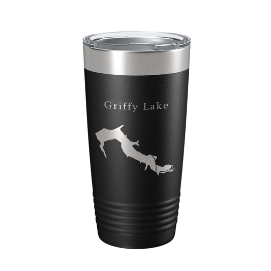 Griffy Lake Map Tumbler Travel Mug Insulated Laser Engraved Coffee Cup Indiana 20 oz-0