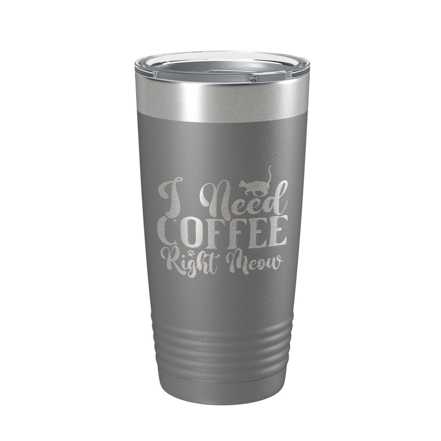 I Need Coffee Right Meow Tumbler Travel Mug Funny Cat Lover Gift Insulated Laser Engraved Coffee Cup 20 oz-16