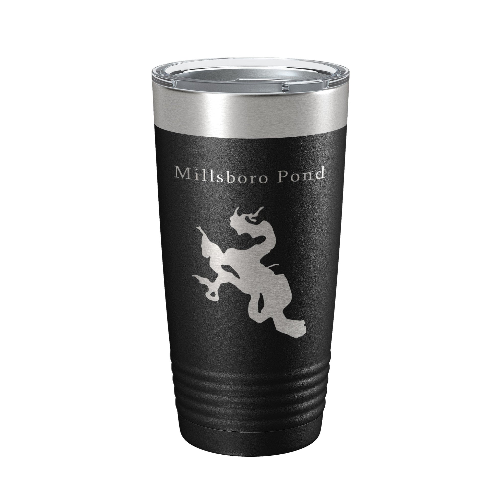 Millsboro Pond Tumbler Lake Map Travel Mug Insulated Laser Engraved Coffee Cup Delaware 20 oz-0
