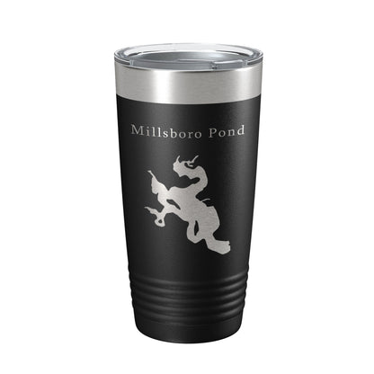 Millsboro Pond Tumbler Lake Map Travel Mug Insulated Laser Engraved Coffee Cup Delaware 20 oz-5