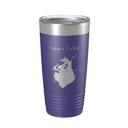 Grass Lake Map Tumbler Travel Mug Insulated Laser Engraved Coffee Cup Illinois 20 oz-15