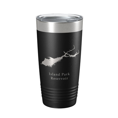 Island Park Reservoir Tumbler Lake Map Travel Mug Insulated Laser Engraved Coffee Cup Idaho 20 oz-0