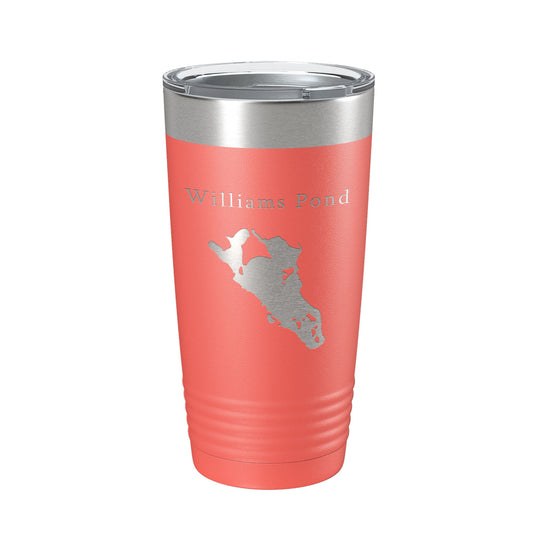 Williams Pond Tumbler Lake Map Travel Mug Insulated Laser Engraved Coffee Cup Connecticut 20 oz-20