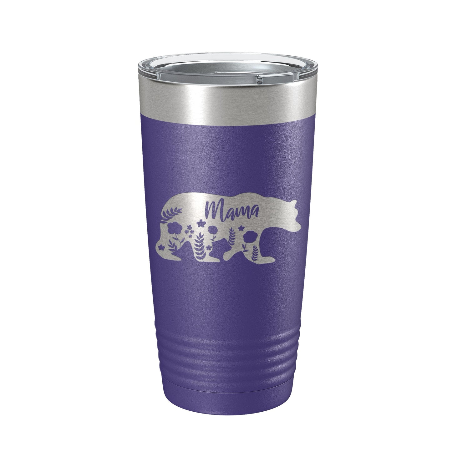 Mama Bear Tumbler Travel Mug Insulated Laser Engraved Coffee Cup Momma Mama Gift Mother's Day Floral 20 oz-15