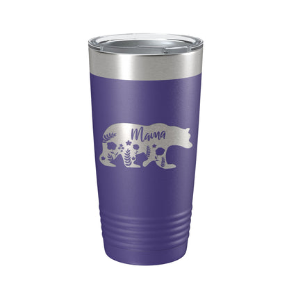 Mama Bear Tumbler Travel Mug Insulated Laser Engraved Coffee Cup Momma Mama Gift Mother's Day Floral 20 oz-15