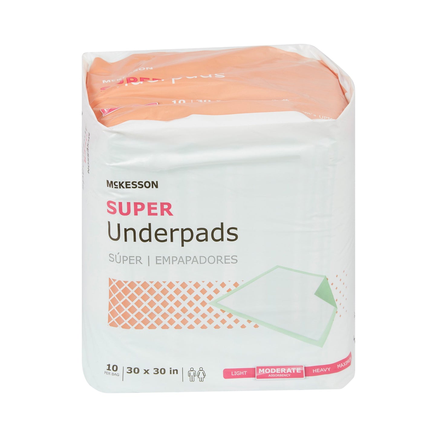 Disposable Underpad McKesson Super 30 X 30 Inch Fluff / Polymer Moderate Absorbency