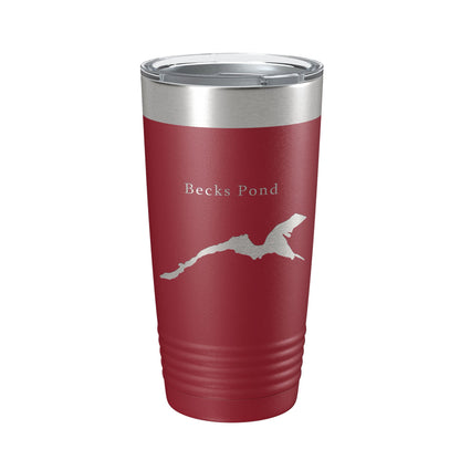 Becks Pond Tumbler Lake Map Travel Mug Insulated Laser Engraved Coffee Cup Delaware 20 oz-18