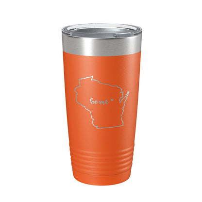 Wisconsin Tumbler Home State Travel Mug Insulated Laser Engraved Map Coffee Cup 20 oz-17