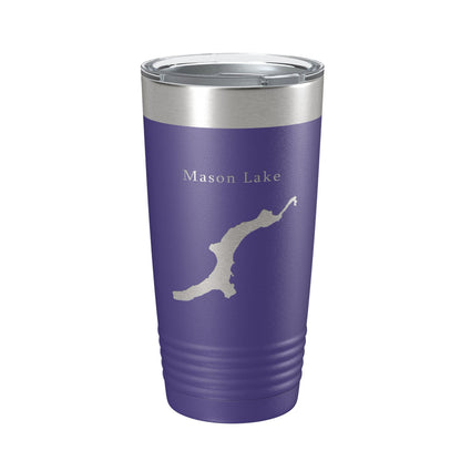 Mason Lake Map Tumbler Travel Mug Insulated Laser Engraved Coffee Cup Washington 20 oz-15