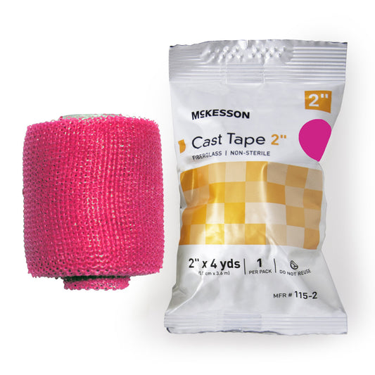 Cast Tape McKesson 2 Inch X 12 Foot Fiberglass Pink