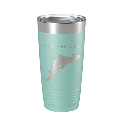 American Lake Map Tumbler Travel Mug Insulated Laser Engraved Coffee Cup Washington 20 oz-12