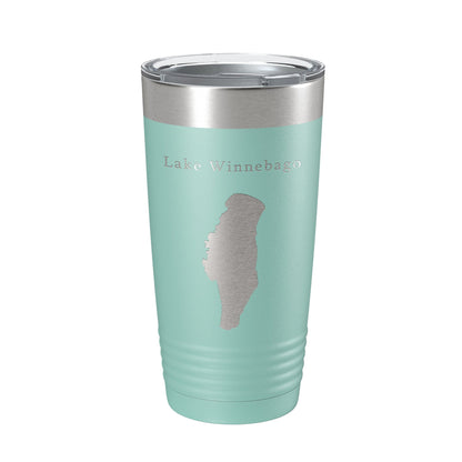 Lake Winnebago Map Tumbler Travel Mug Insulated Laser Engraved Coffee Cup Wisconsin 20 oz-12