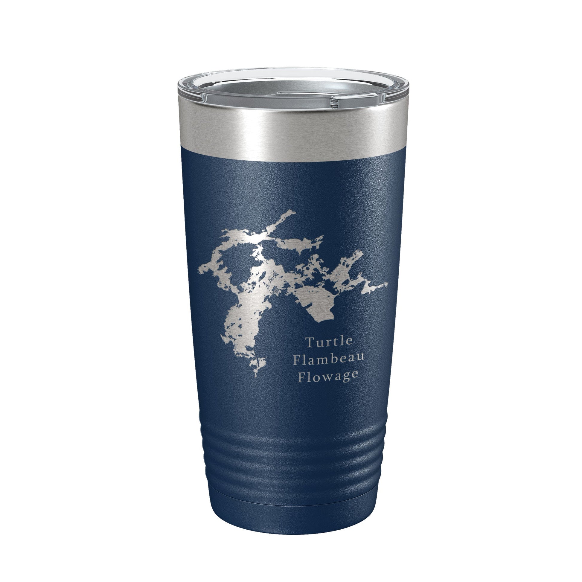 Turtle Flambeau Flowage Tumbler Lake Map Travel Mug Insulated Laser Engraved Coffee Cup Wisconsin 20 oz-2
