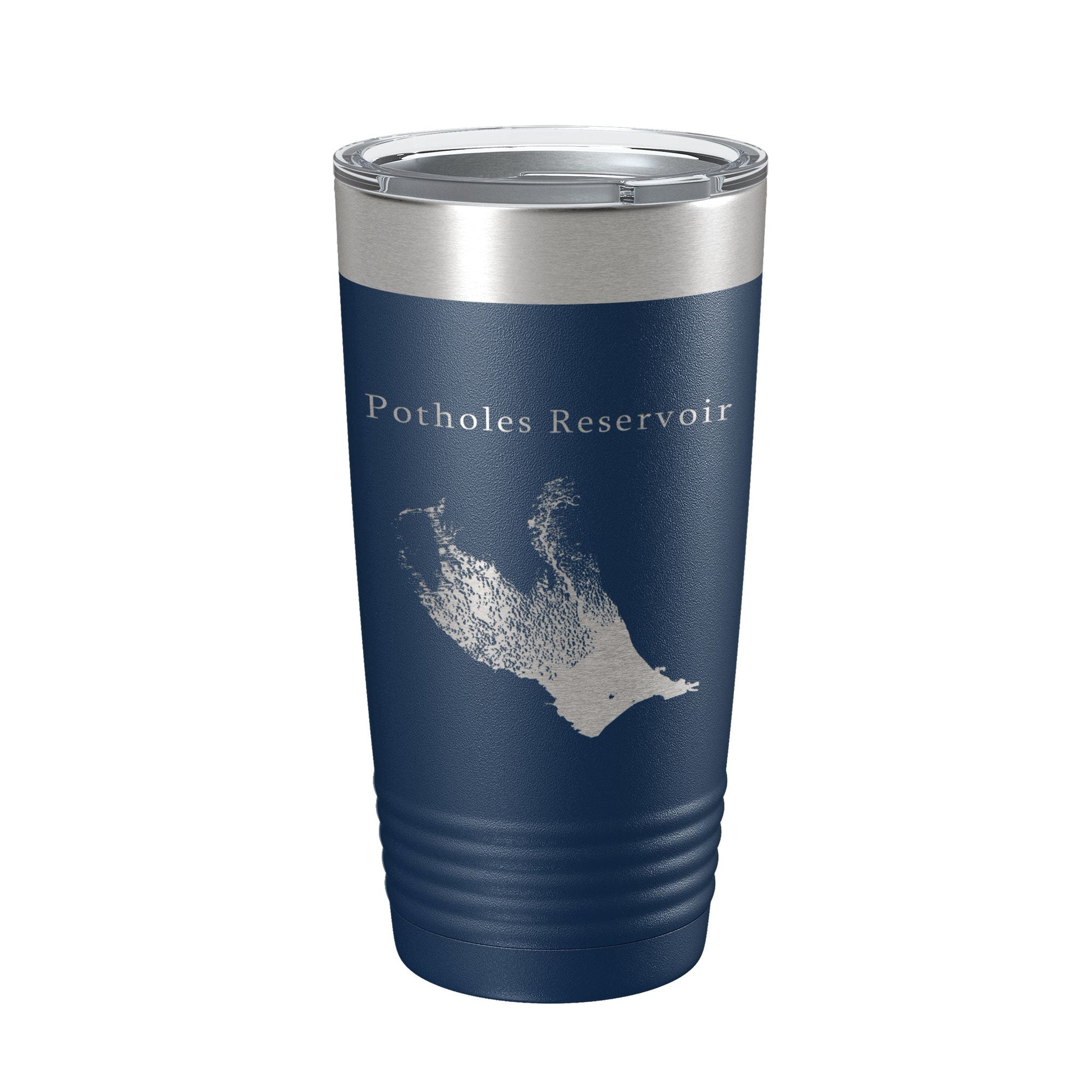 Potholes Reservoir Tumbler Lake Map Travel Mug Insulated Laser Engraved Coffee Cup Washington 20 oz-2