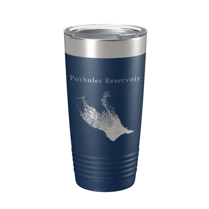 Potholes Reservoir Tumbler Lake Map Travel Mug Insulated Laser Engraved Coffee Cup Washington 20 oz-8