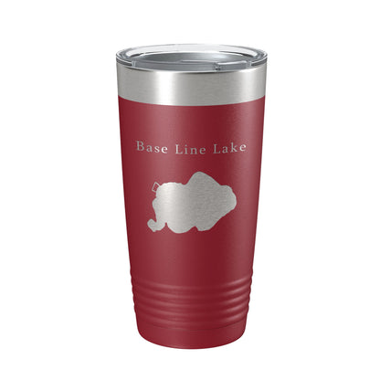 Base Line Lake Map Tumbler Travel Mug Insulated Laser Engraved Coffee Cup Huron River Chain of Lakes Michigan 20 oz-18