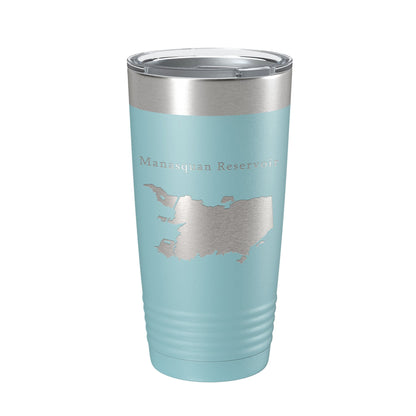 Manasquan Reservoir Tumbler Lake Map Travel Mug Insulated Laser Engraved Coffee Cup New Jersey 20 oz-13