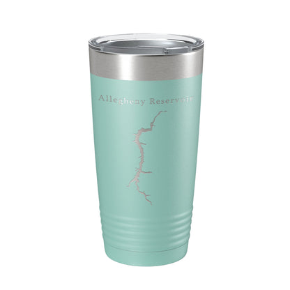 Allegheny Reservoir Tumbler Lake Map Travel Mug Insulated Laser Engraved Coffee Cup New York Pennsylvania 20 oz-12