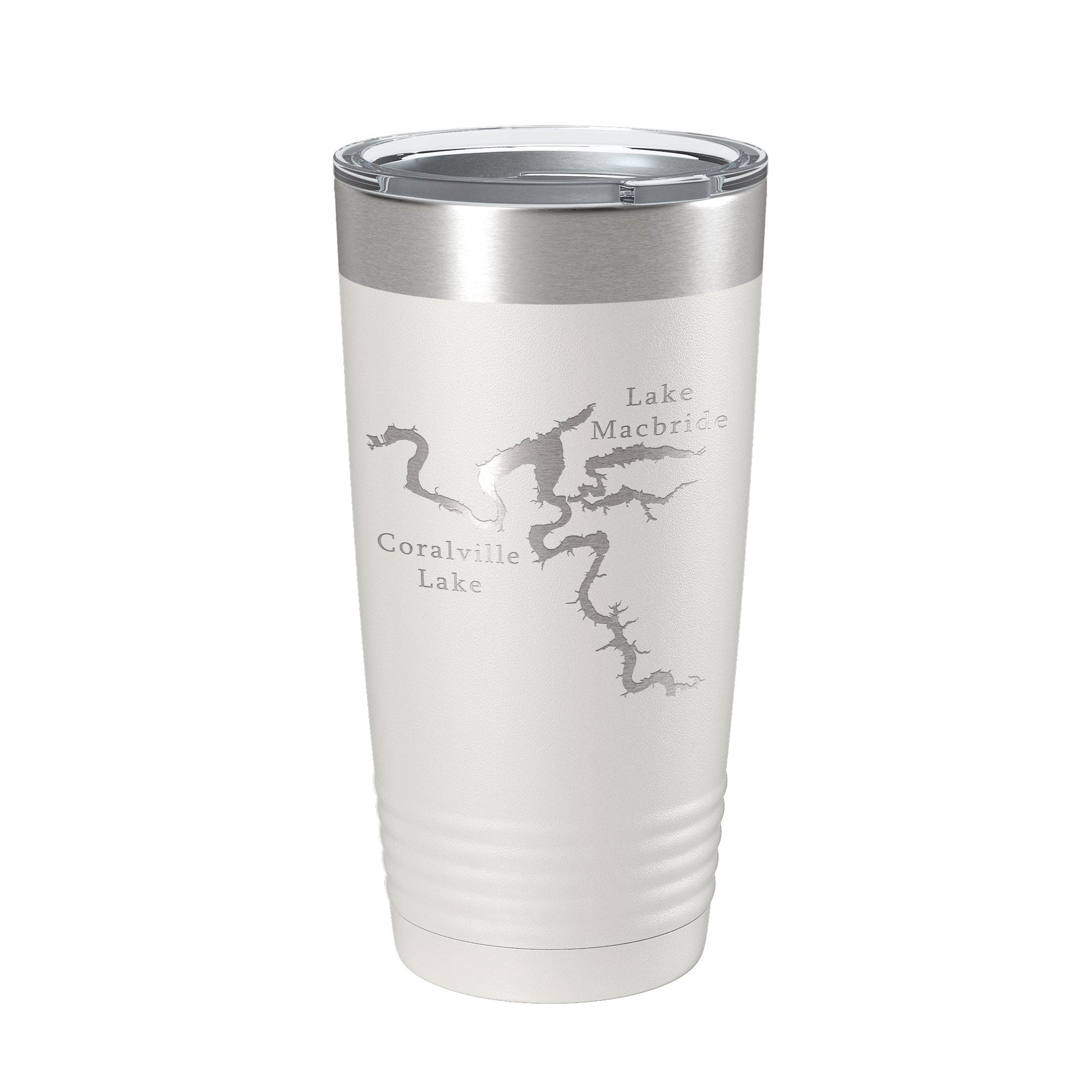 Coralville Lake Macbride Map Tumbler Travel Mug Insulated Laser Engraved Coffee Cup Iowa River 20 oz-1