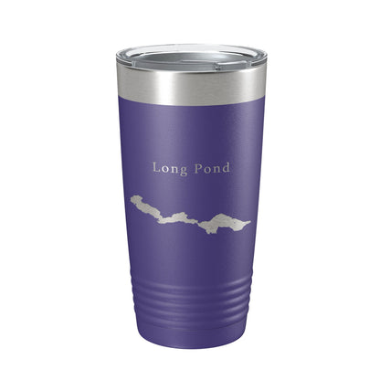 Long Pond Tumbler Lake Map Travel Mug Insulated Laser Engraved Coffee Cup Maine 20 oz-15