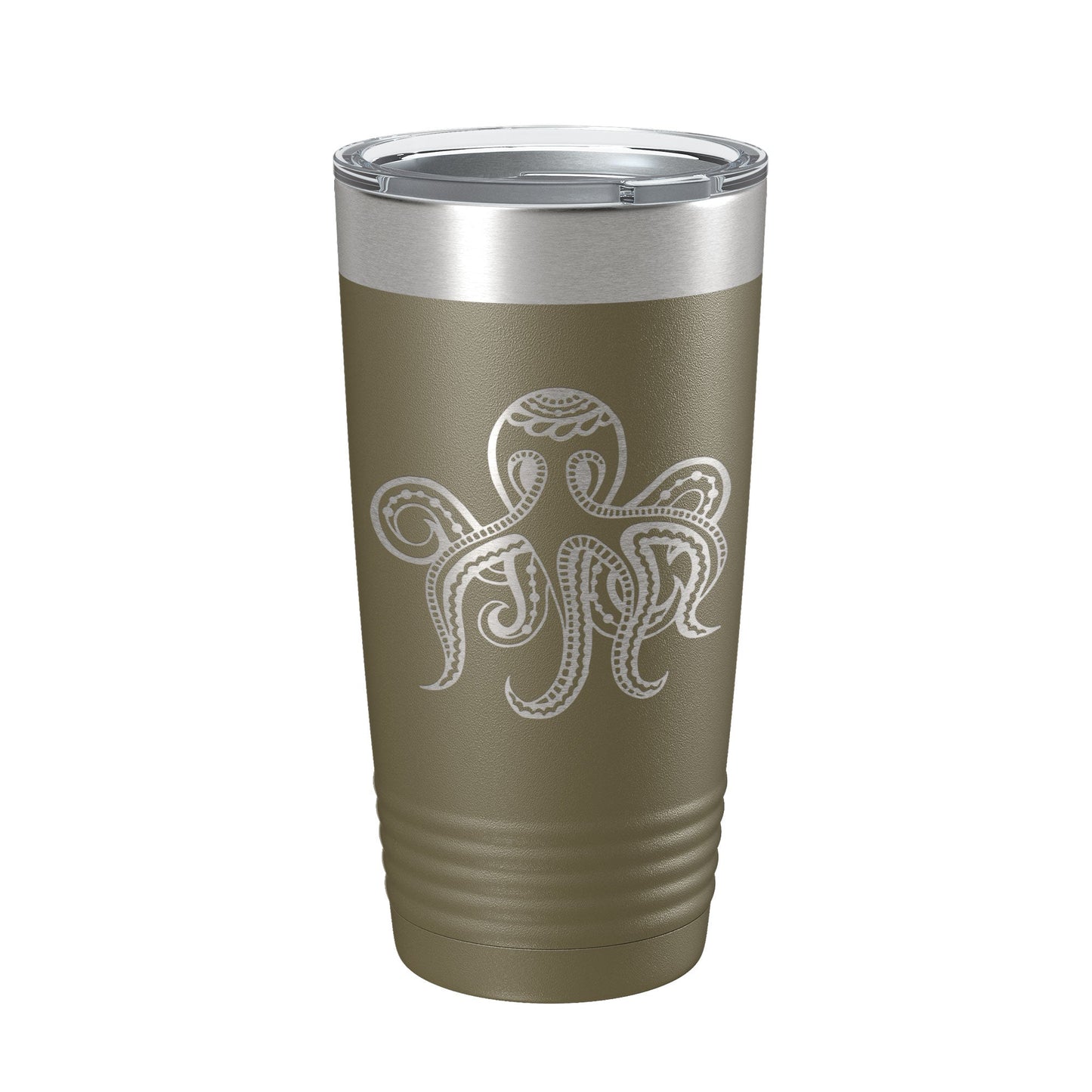 Octopus Tumbler Zentangle Travel Mug Insulated Laser Engraved Coffee Cup 20 oz-21