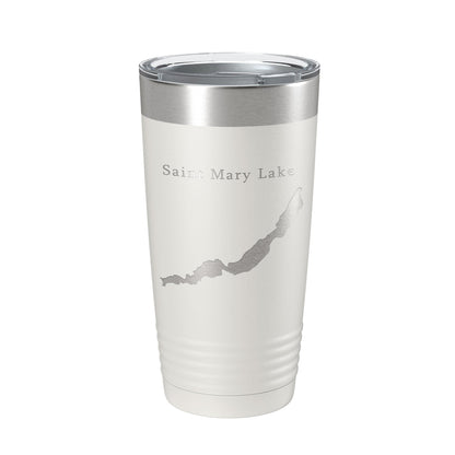 Saint Mary Lake Map Tumbler Travel Mug Insulated Laser Engraved Coffee Cup Glacier National Park Montana 20 oz-7