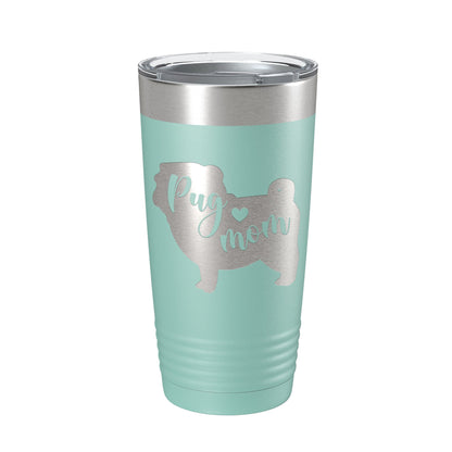 Pug Mom Tumbler Dog Travel Mug Gift Insulated Laser Engraved Coffee Cup 20 oz-12