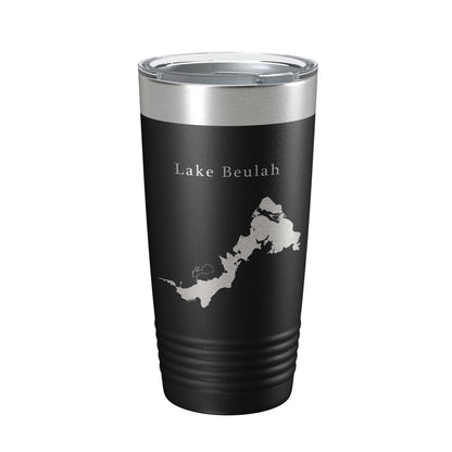 Lake Beulah Map Tumbler Travel Mug Insulated Laser Engraved Coffee Cup Wisconsin 20 oz-0