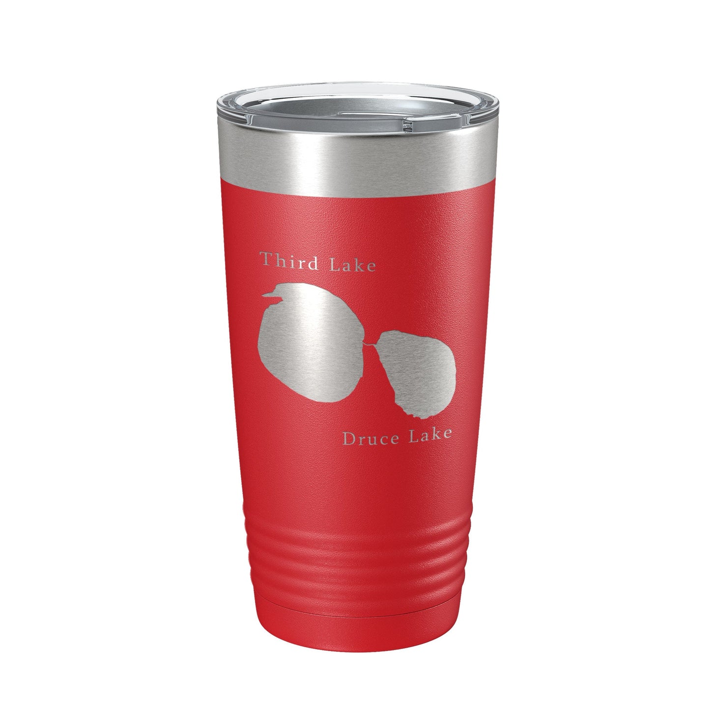 Third and Druce Lakes Map Tumbler Travel Mug Insulated Laser Engraved Coffee Cup Mill Creek Illinois 20 oz-10