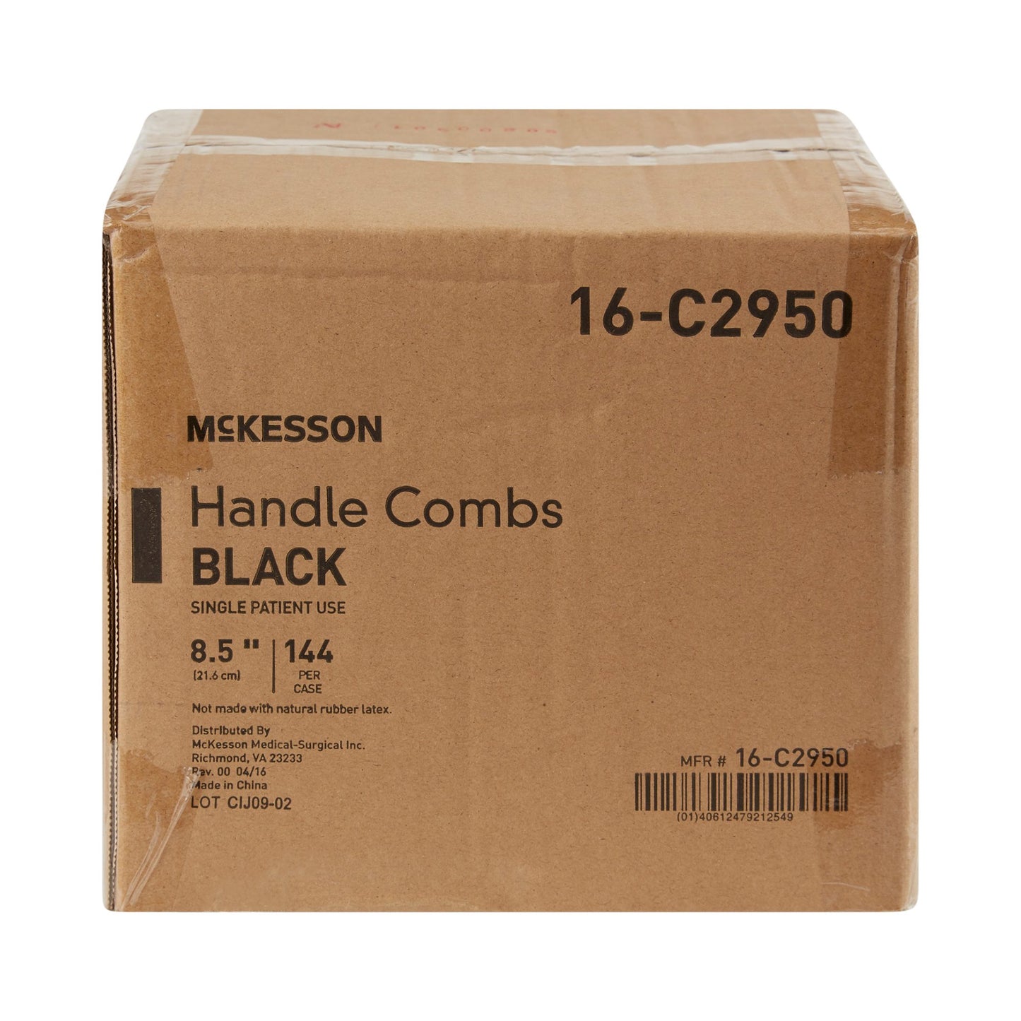 Handle Comb McKesson 8.5 Inch Black Polypropylene