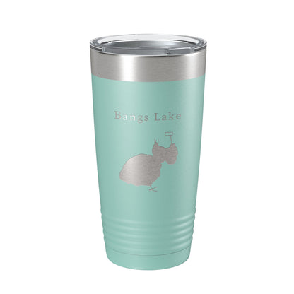 Bangs Lake Map Tumbler Travel Mug Insulated Laser Engraved Coffee Cup Illinois 20 oz-12