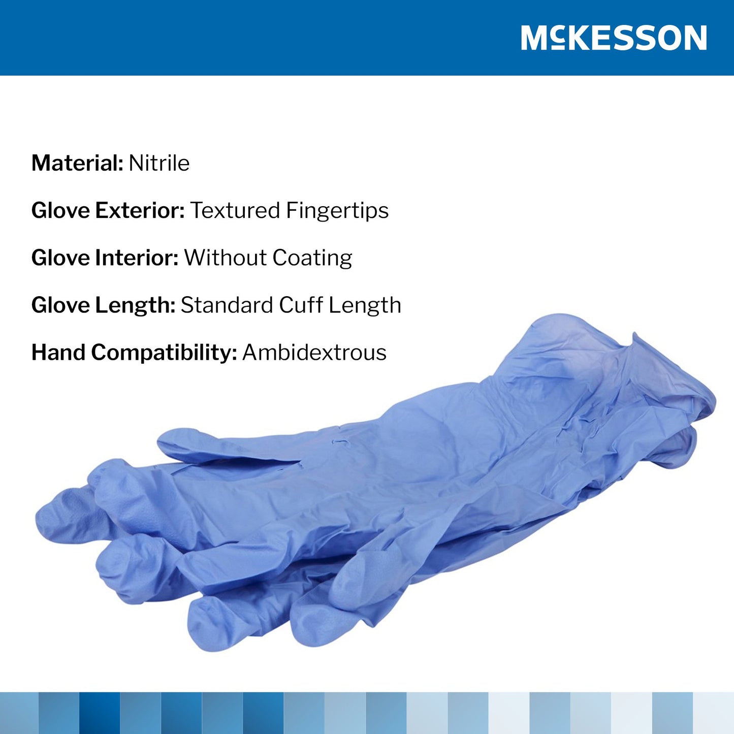 Exam Glove McKesson Confiderm® 3.5C Large NonSterile Nitrile Standard Cuff Length Textured Fingertips Blue Chemo Tested