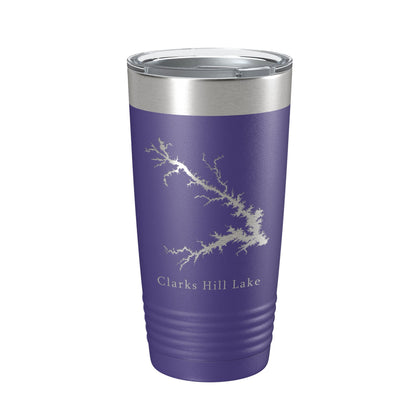 Clarks Hill Lake Map Tumbler Travel Mug Insulated Laser Engraved Coffee Cup J. Strom Thurmond Reservoir GA SC 20 oz-15