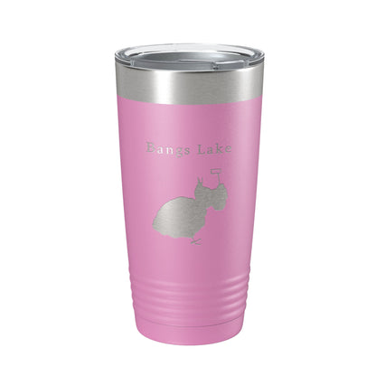 Bangs Lake Map Tumbler Travel Mug Insulated Laser Engraved Coffee Cup Illinois 20 oz-14