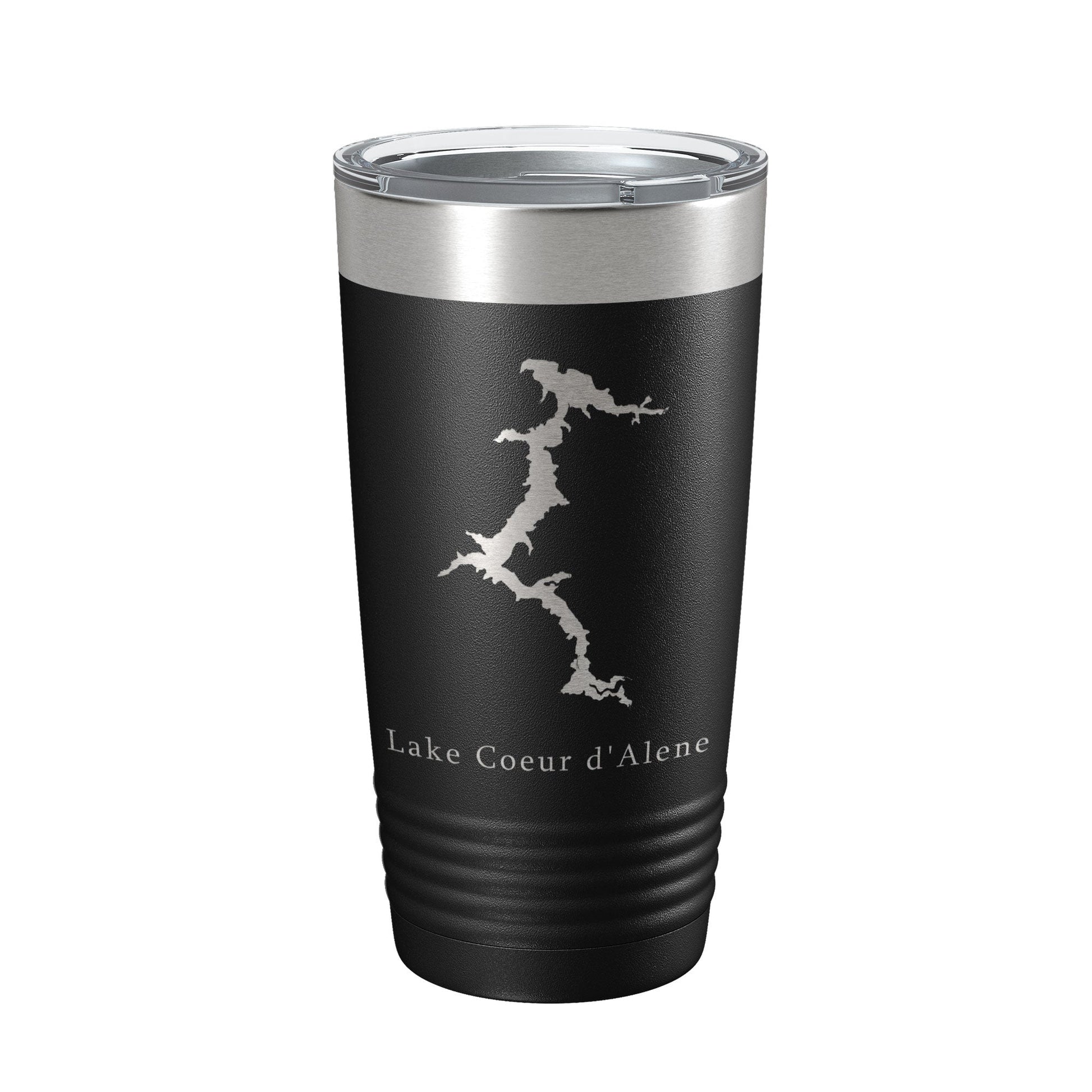 Lake Coeur d'Alene Map Tumbler Travel Mug Insulated Laser Engraved Coffee Cup Idaho 20 oz-0