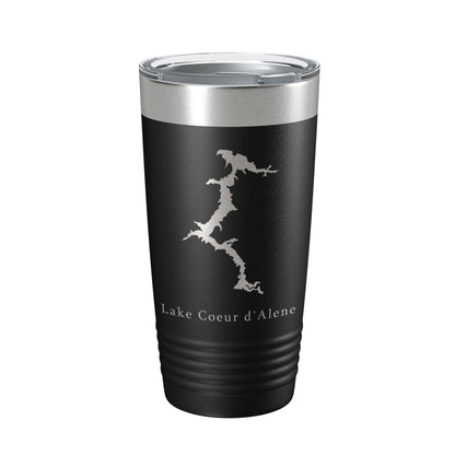 Lake Coeur d'Alene Map Tumbler Travel Mug Insulated Laser Engraved Coffee Cup Idaho 20 oz-5