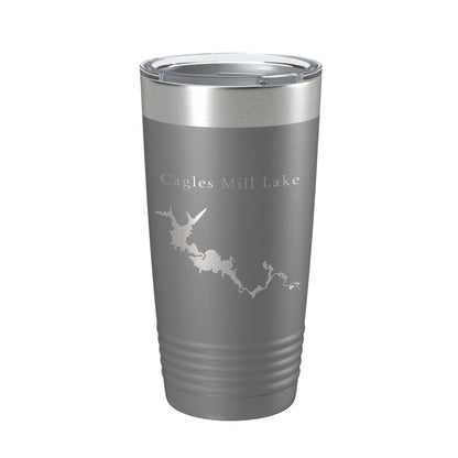 Cagles Mill Lake Map Tumbler Travel Mug Insulated Laser Engraved Coffee Cup Indiana 20 oz-16