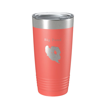 Big Pond Tumbler Lake Map Travel Mug Insulated Laser Engraved Coffee Cup Massachusetts 20 oz-20