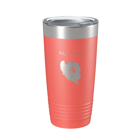 Big Pond Tumbler Lake Map Travel Mug Insulated Laser Engraved Coffee Cup Massachusetts 20 oz-20