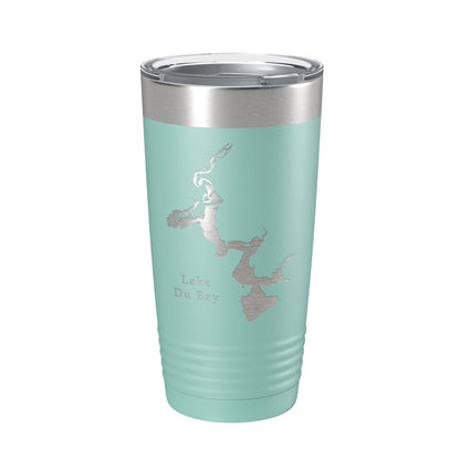 Lake Du Bay Map Tumbler Travel Mug Insulated Laser Engraved Coffee Cup Wisconsin 20 oz-12