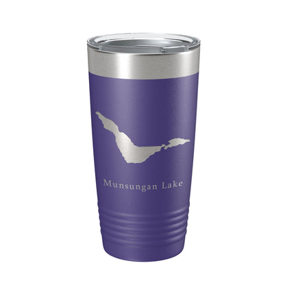 Munsungan Lake Map Tumbler Travel Mug Insulated Laser Engraved Coffee Cup Maine 20 oz-15