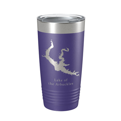 Lake of the Arbuckles Map Tumbler Travel Mug Insulated Laser Engraved Coffee Cup Oklahoma 20 oz-15