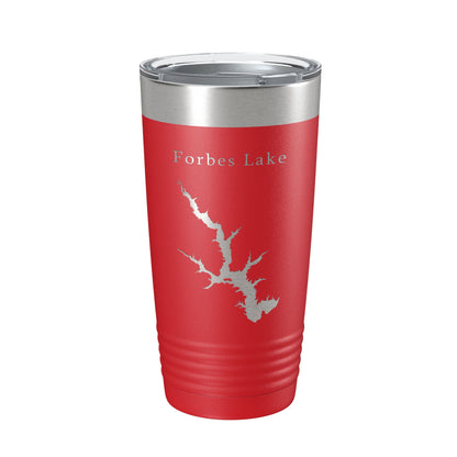 Forbes Lake Map Tumbler Travel Mug Insulated Laser Engraved Coffee Cup Illinois 20 oz-10