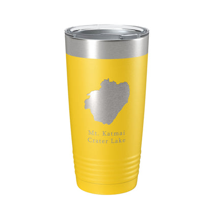 Mt. Katmai Crater Lake Map Tumbler Travel Mug Insulated Laser Engraved Coffee Cup Alaska 20 oz-19