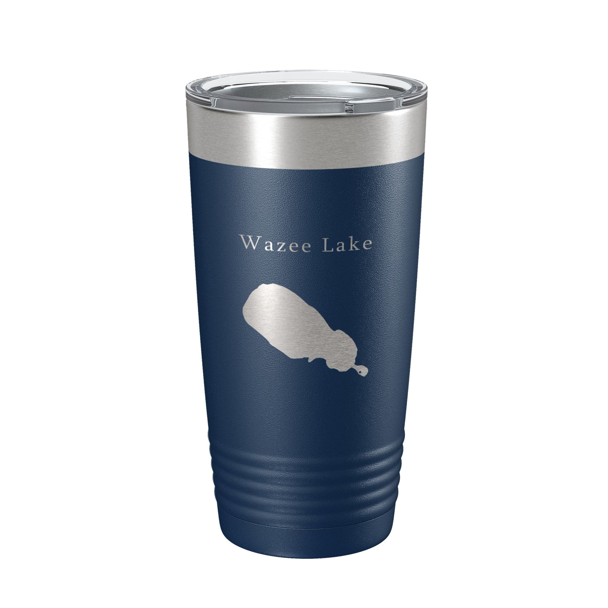 Wazee Lake Map Tumbler Travel Mug Insulated Laser Engraved Coffee Cup Wisconsin 20 oz-2
