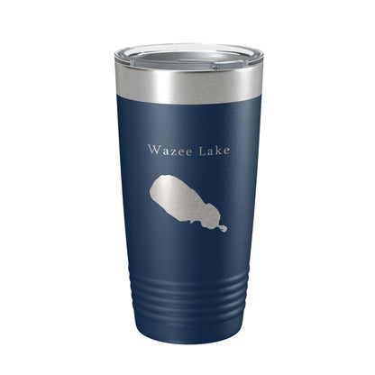 Wazee Lake Map Tumbler Travel Mug Insulated Laser Engraved Coffee Cup Wisconsin 20 oz-2