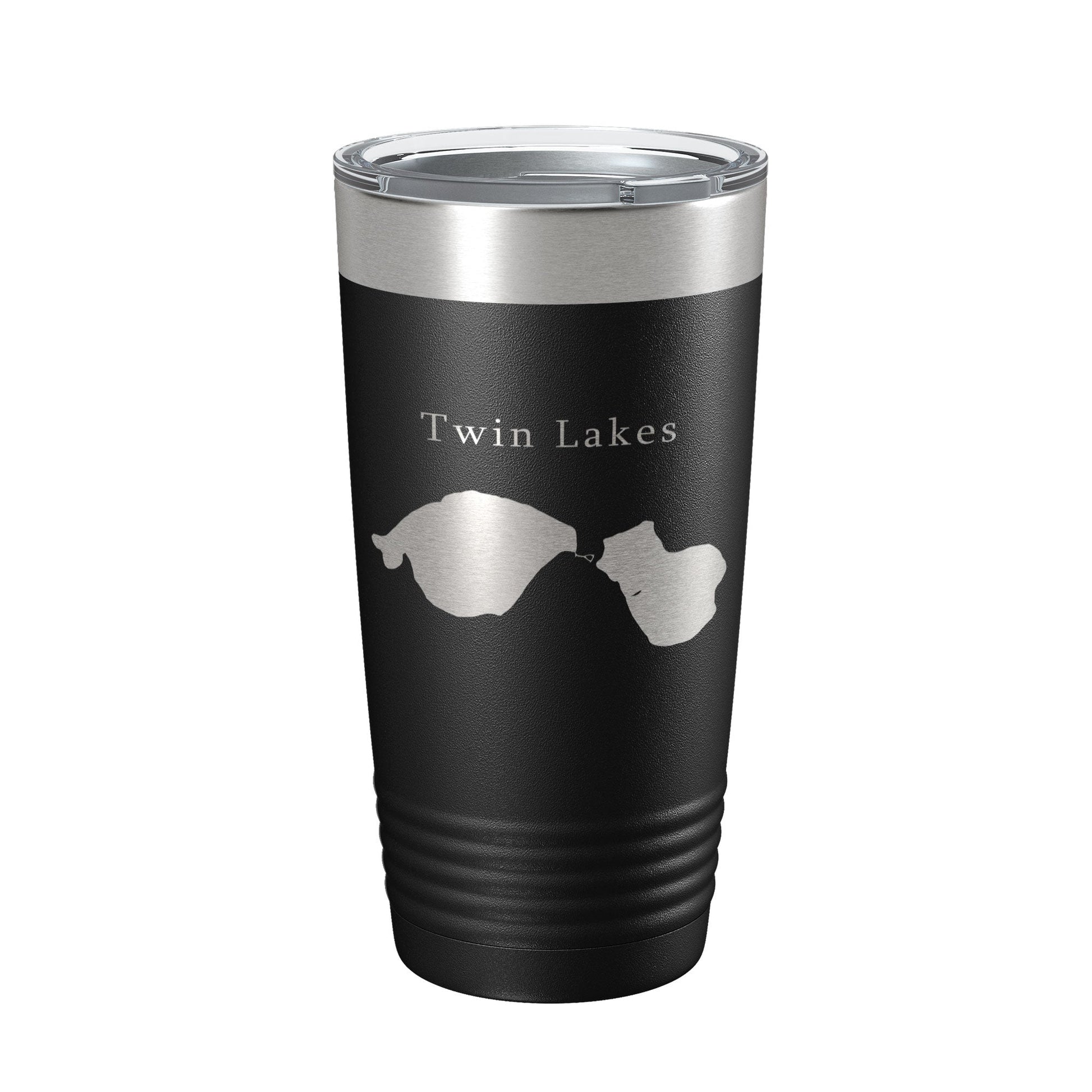 Twin Lakes Map Tumbler Travel Mug Insulated Laser Engraved Coffee Cup Lewiston Montmorency County Michigan 20 oz-0