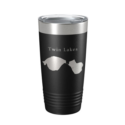 Twin Lakes Map Tumbler Travel Mug Insulated Laser Engraved Coffee Cup Lewiston Montmorency County Michigan 20 oz-0